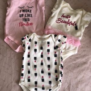 Set of 3 onesies for baby girl